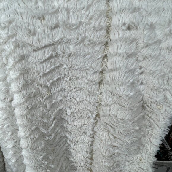 Patagonia Pelage Fleece Jacket M Medium Cream Fuzzy Double Breasted - Picture 4 of 9